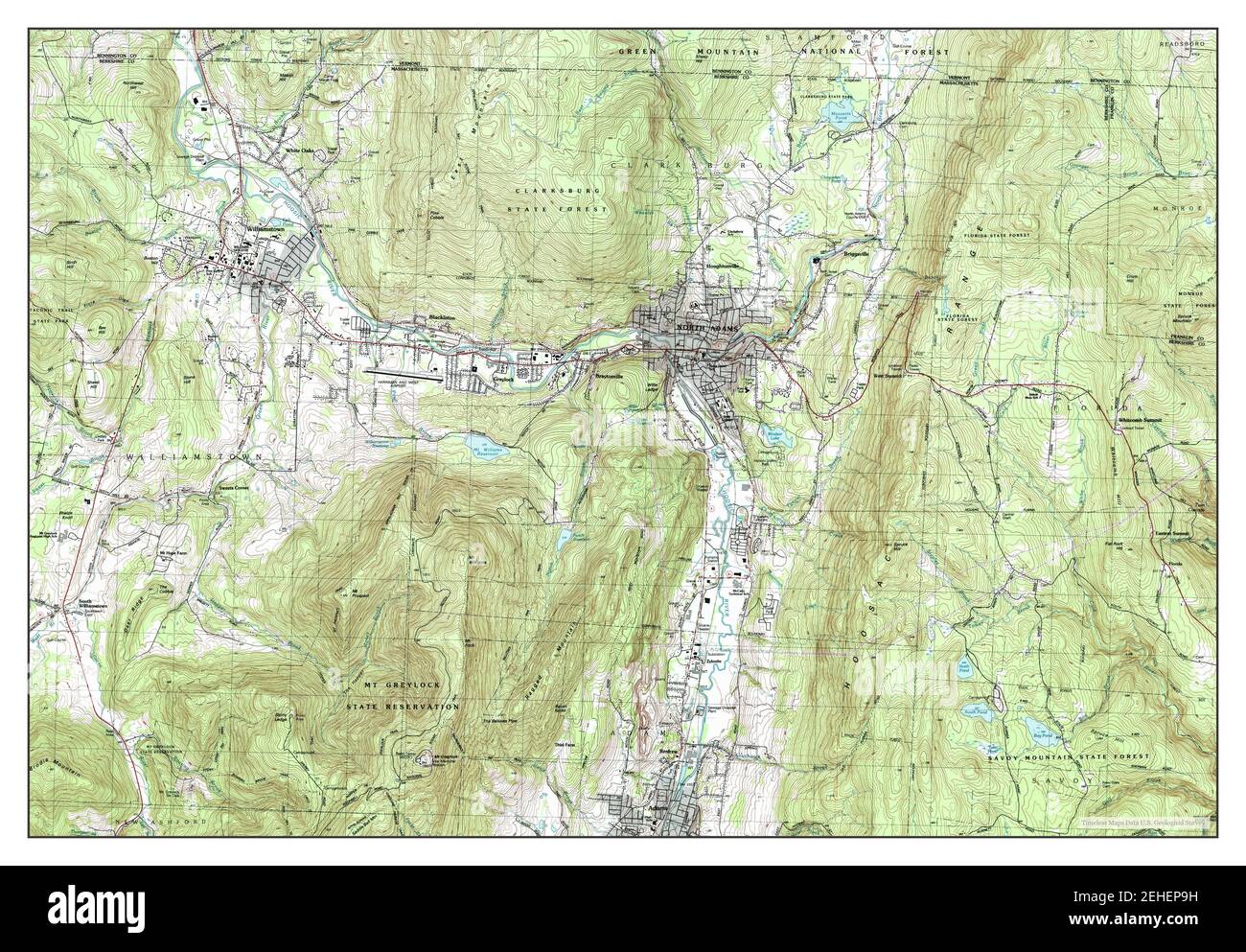 North Adams, Massachusetts, map 1988, 125000, United States of America