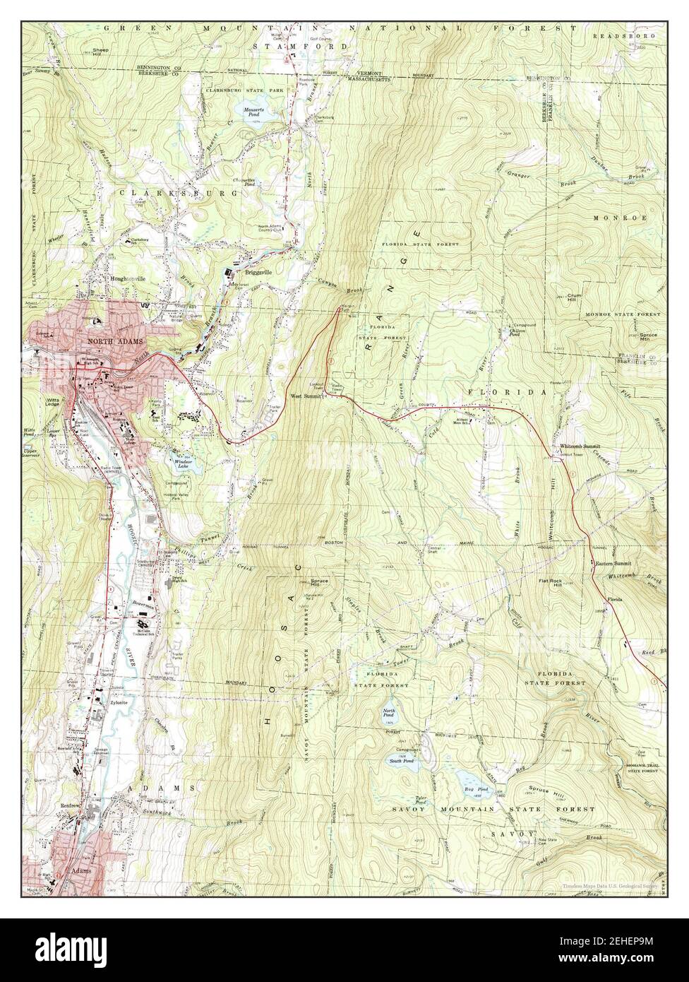 North Adams, Massachusetts, map 1973, 124000, United States of America