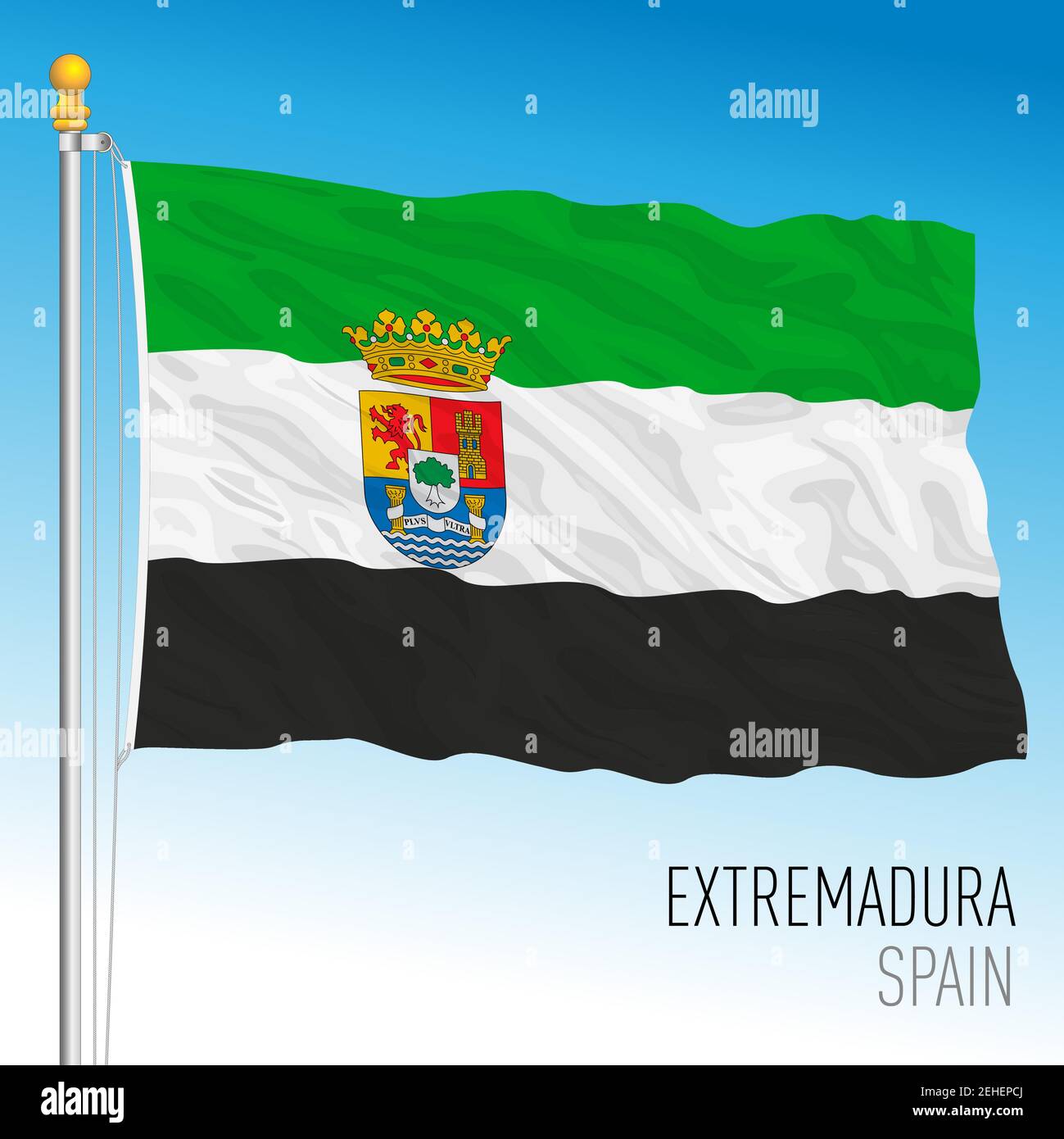 Extremadura Regional Flag Autonomous Community Of Spain European Extremadura Regional Flag Autonomous Community Of Spain European
