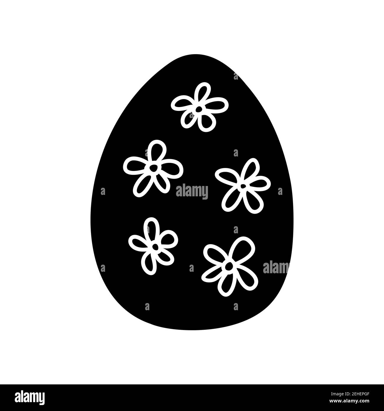 Easter egg doodle illustration isolated on a white background Stock