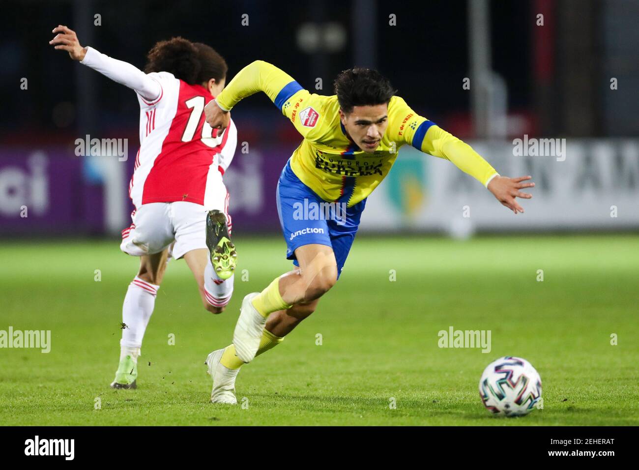 Amsterdam Netherlands February 19 Kian Fitz Jim Of Jong Ajax And Ragnar Oratmangoen Of Sc Cambuur During The Keukenkampioen Divisie Match Between Stock Photo Alamy