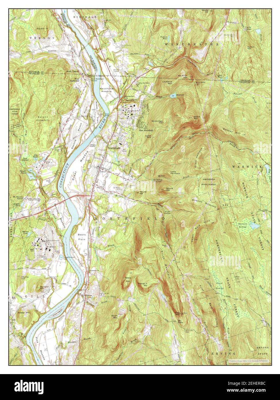 Northfield, Massachusetts, map 1977, 124000, United States of America