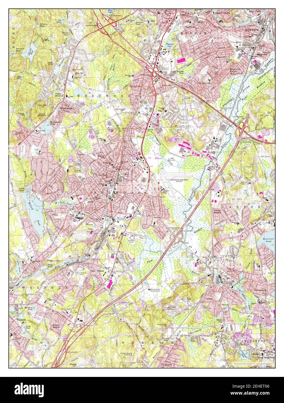 Norwood, Massachusetts, map 1970, 125000, United States of America by