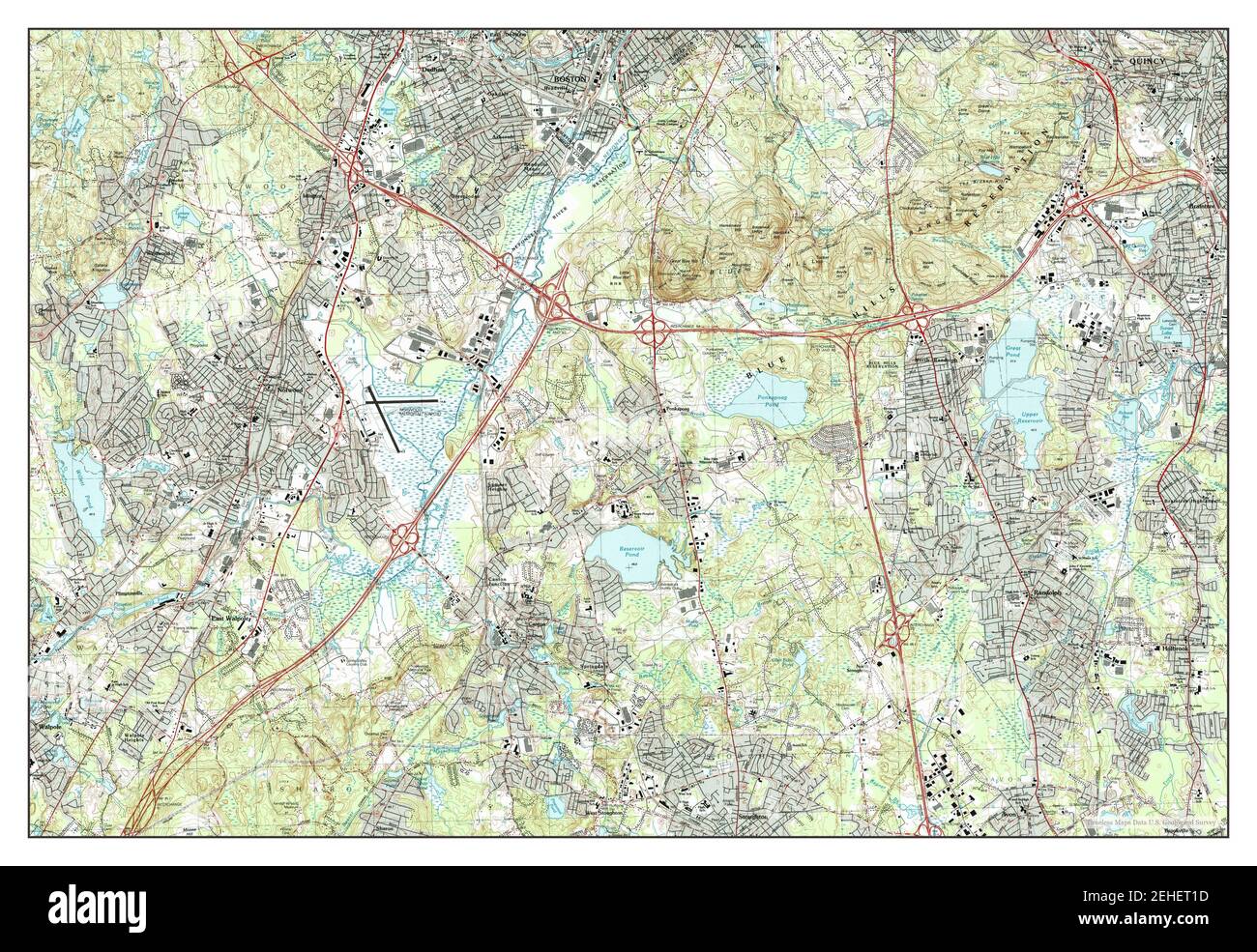 Norwood, Massachusetts, map 1985, 125000, United States of America by