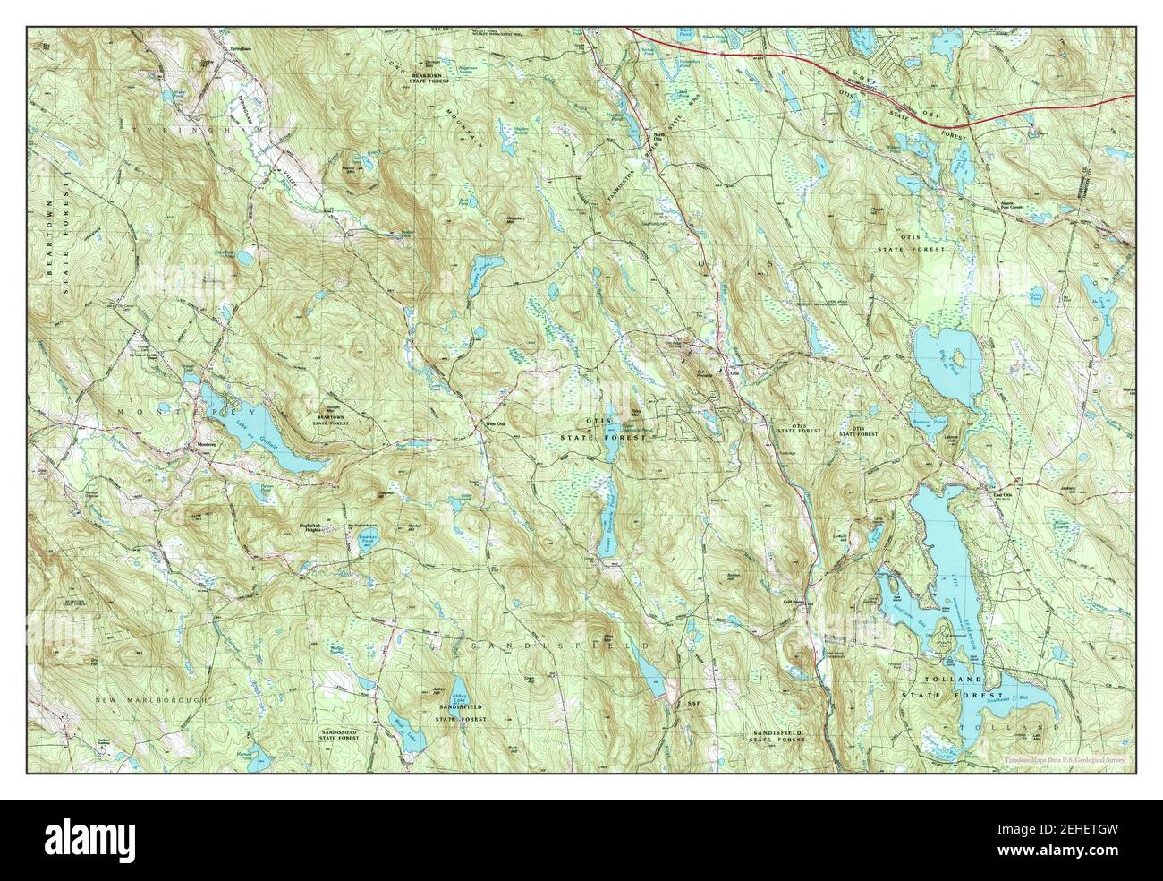 Otis, Massachusetts, map 1997, 125000, United States of America by Timeless Maps, data U.S