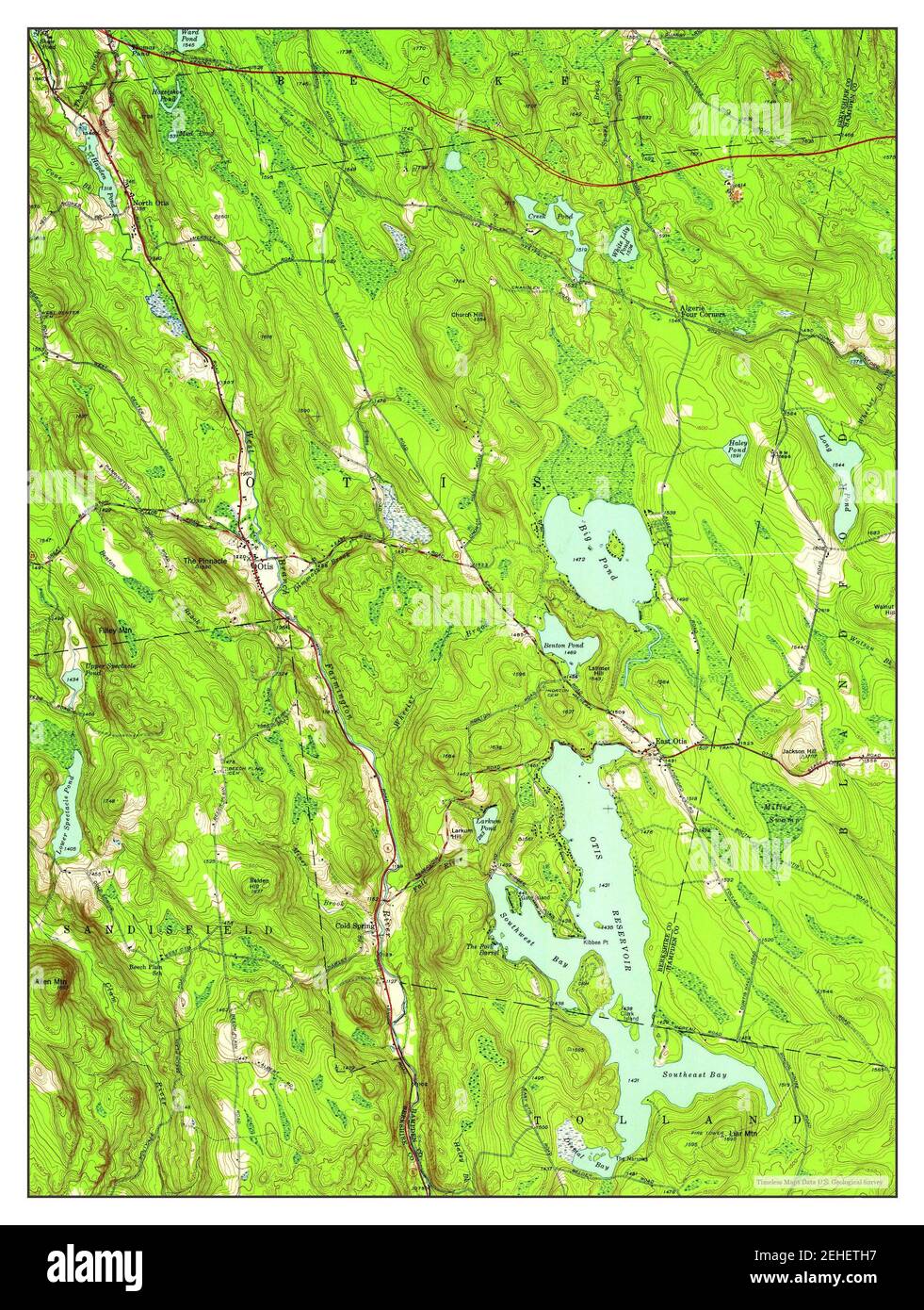 Otis, Massachusetts, map 1946, 124000, United States of America by