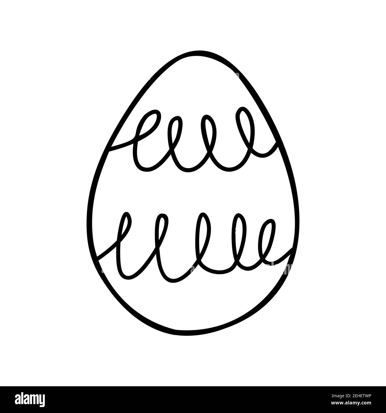 Easter egg doodle illustration isolated on a white background Stock