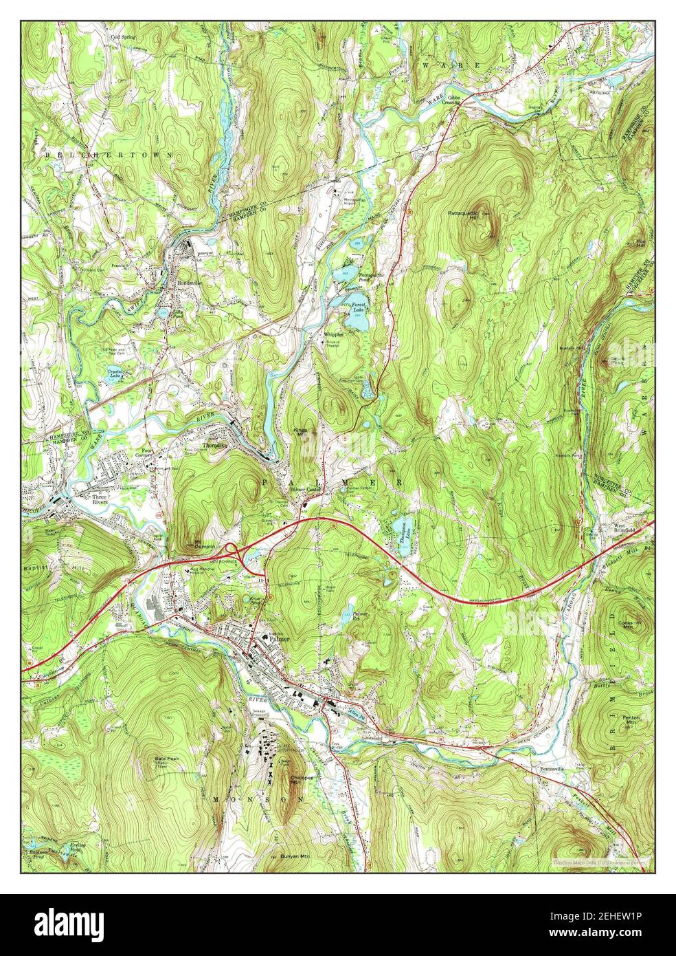 Palmer, Massachusetts, map 1969, 124000, United States of America by