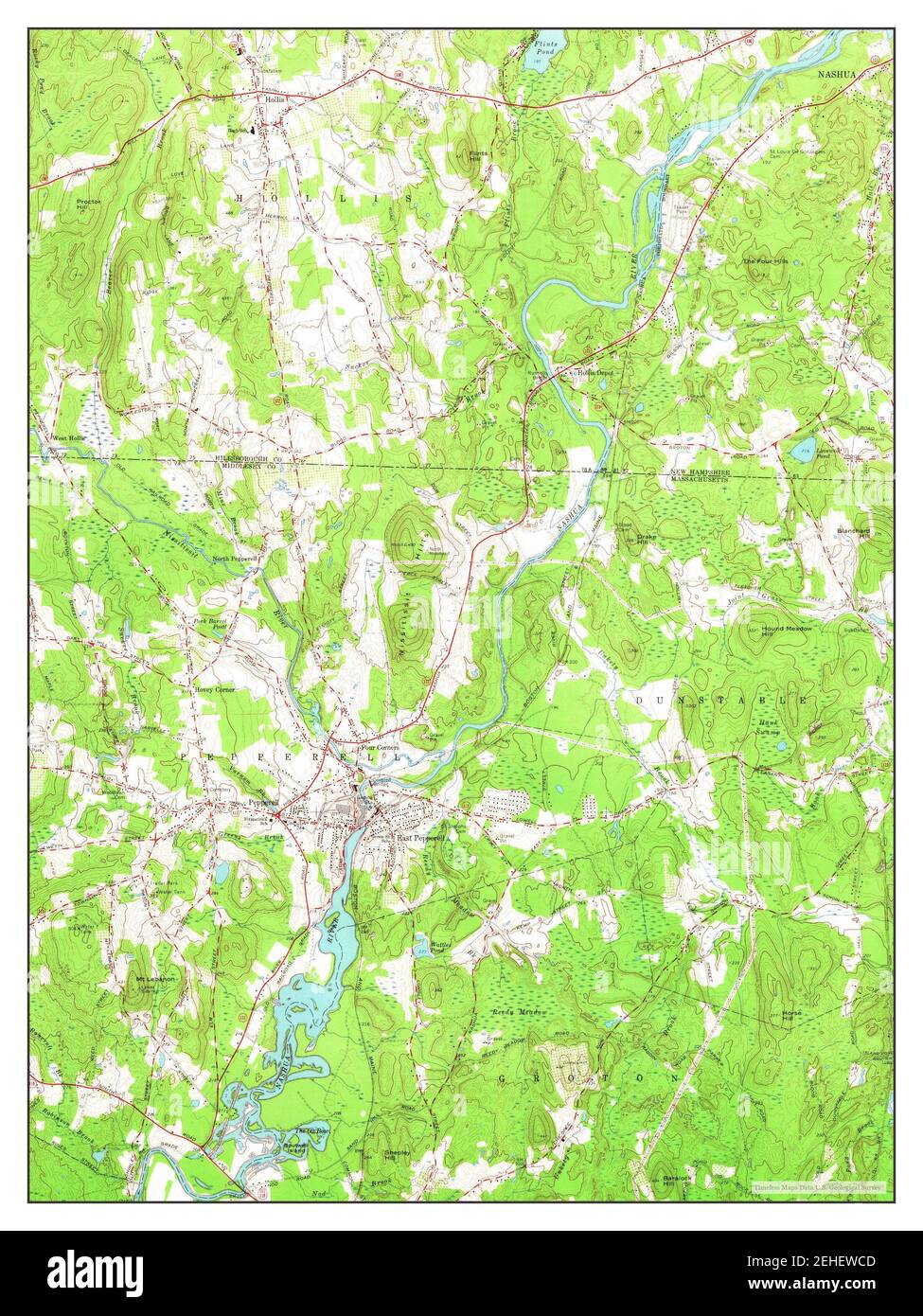 Pepperell, Massachusetts, map 1965, 124000, United States of America