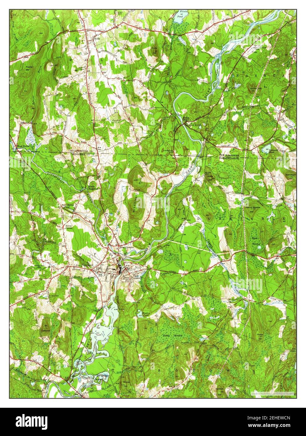 Pepperell, Massachusetts, map 1950, 124000, United States of America