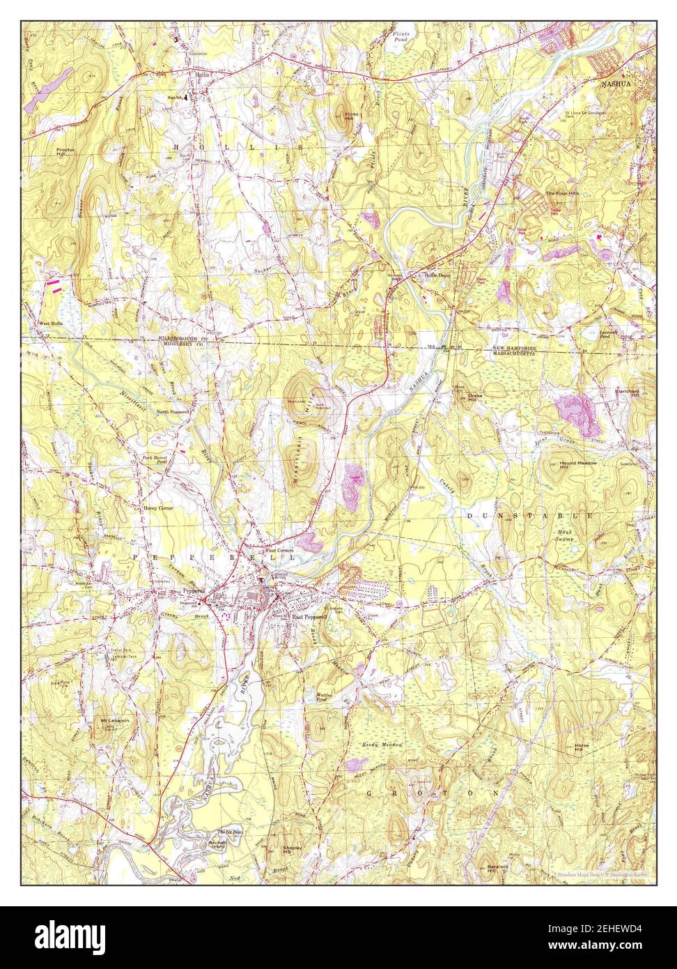 Pepperell, Massachusetts, map 1965, 125000, United States of America