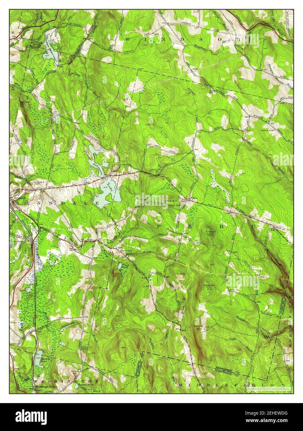 Peru, Massachusetts, map 1945, 124000, United States of America by