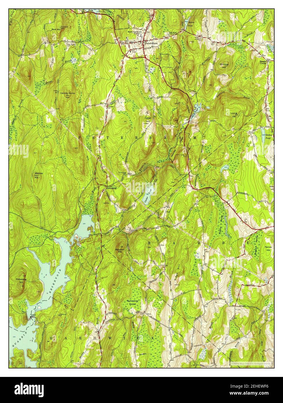 Petersham, Massachusetts, map 1954, 124000, United States of America by Timeless Maps, data U.S