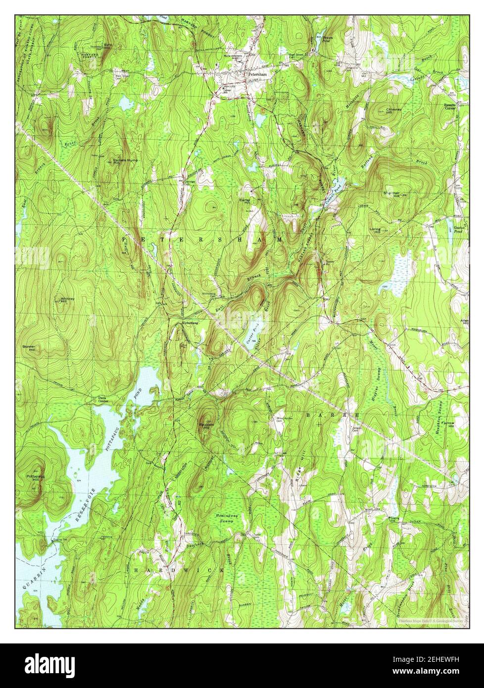 Petersham, Massachusetts, map 1969, 125000, United States of America by Timeless Maps, data U.S