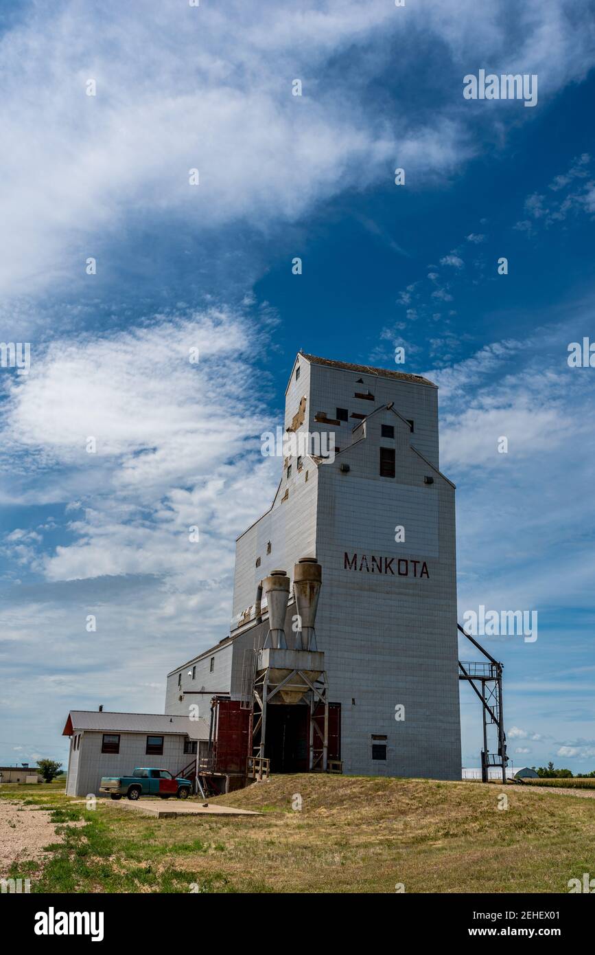 A grain elevator in Mankota, Saskatchewan, Canada Stock Photo