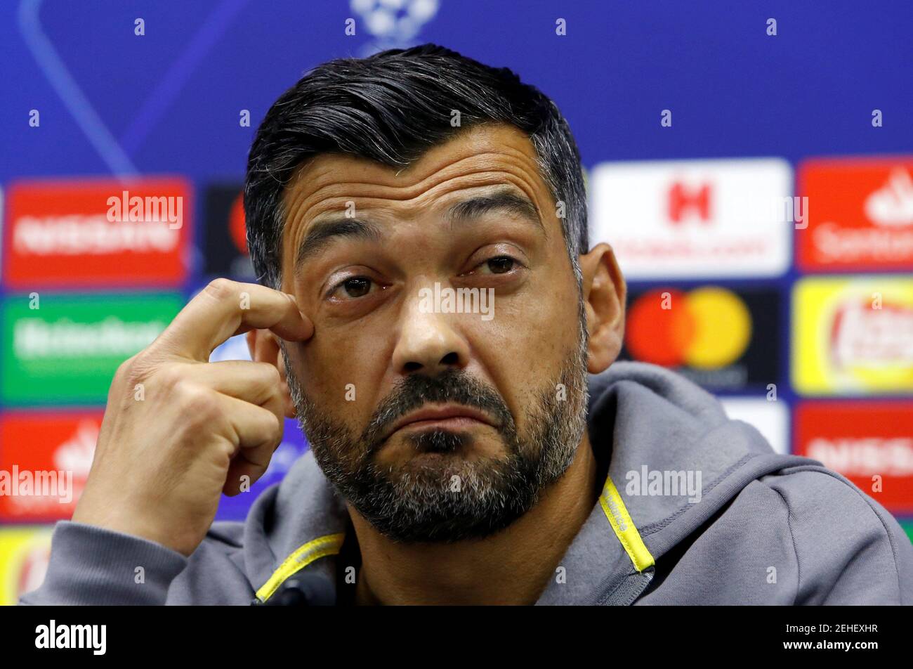 Soccer Football - Champions League - FC Porto Press Conference - RZD Arena, Moscow, Russia - October 23, 2018   Porto coach Sergio Conceicao during the press conference   REUTERS/Sergei Karpukhin Stock Photo