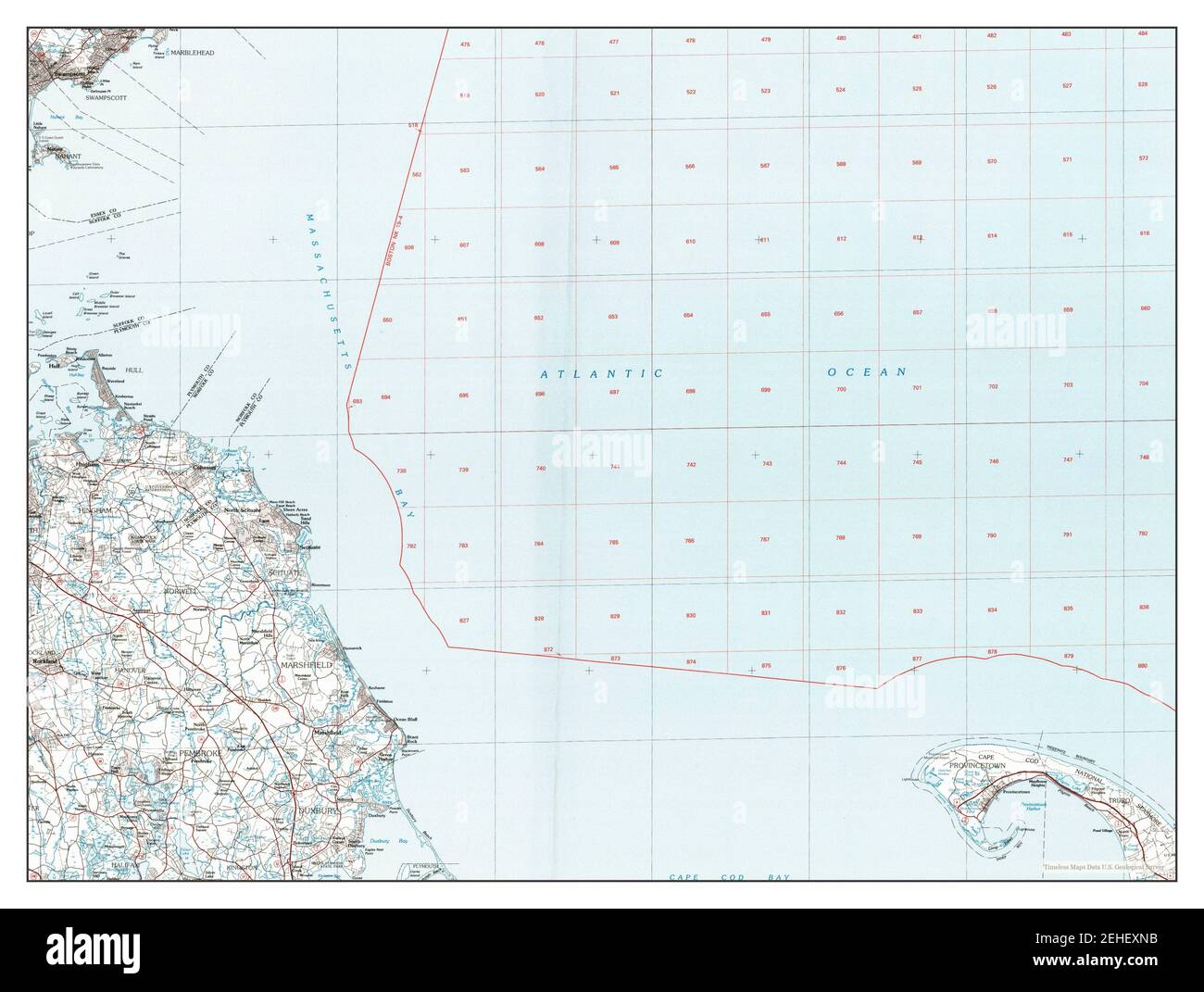 Provincetown, Massachusetts, map 1984, 1100000, United States of America by Timeless Maps, data