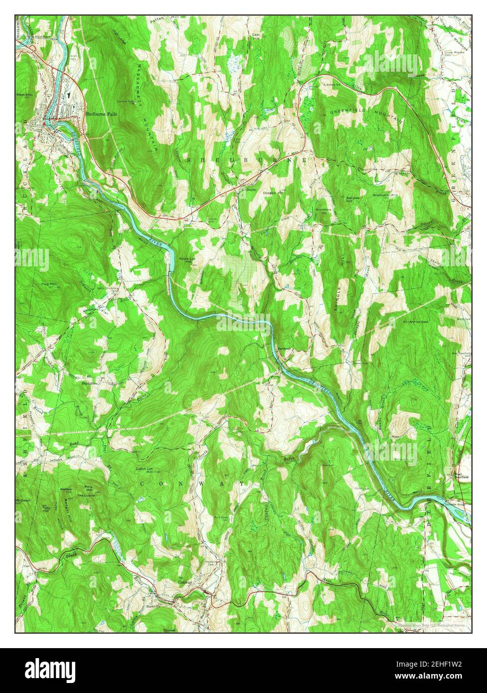 Shelburne Falls, Massachusetts, map 1961, 124000, United States of America by Timeless Maps