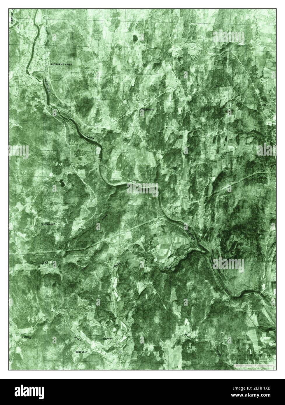 Shelburne Falls, Massachusetts, map 1975, 125000, United States of America by Timeless Maps