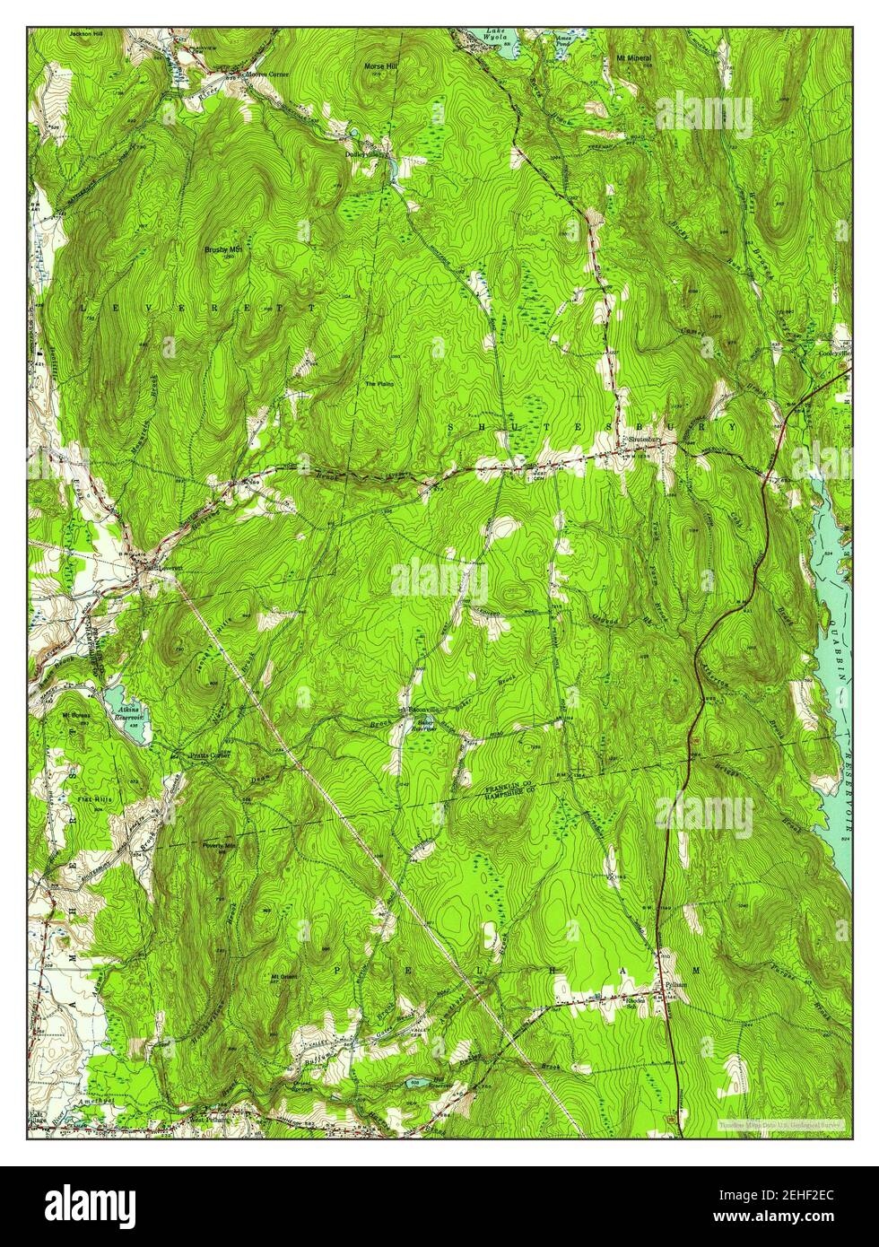 Shutesbury, Massachusetts, map 1950, 124000, United States of America