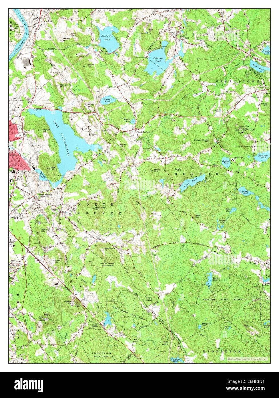 South Groveland, Massachusetts, map 1966, 124000, United States of