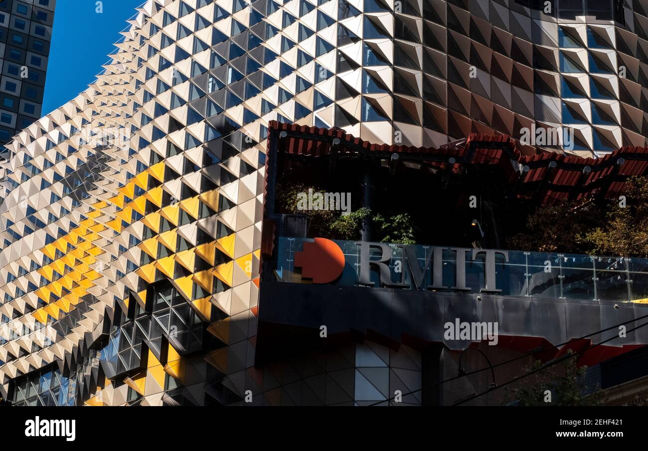 The RMIT University Swanston Academic building in Melbourne, Victoria, Australia. Stock Photo