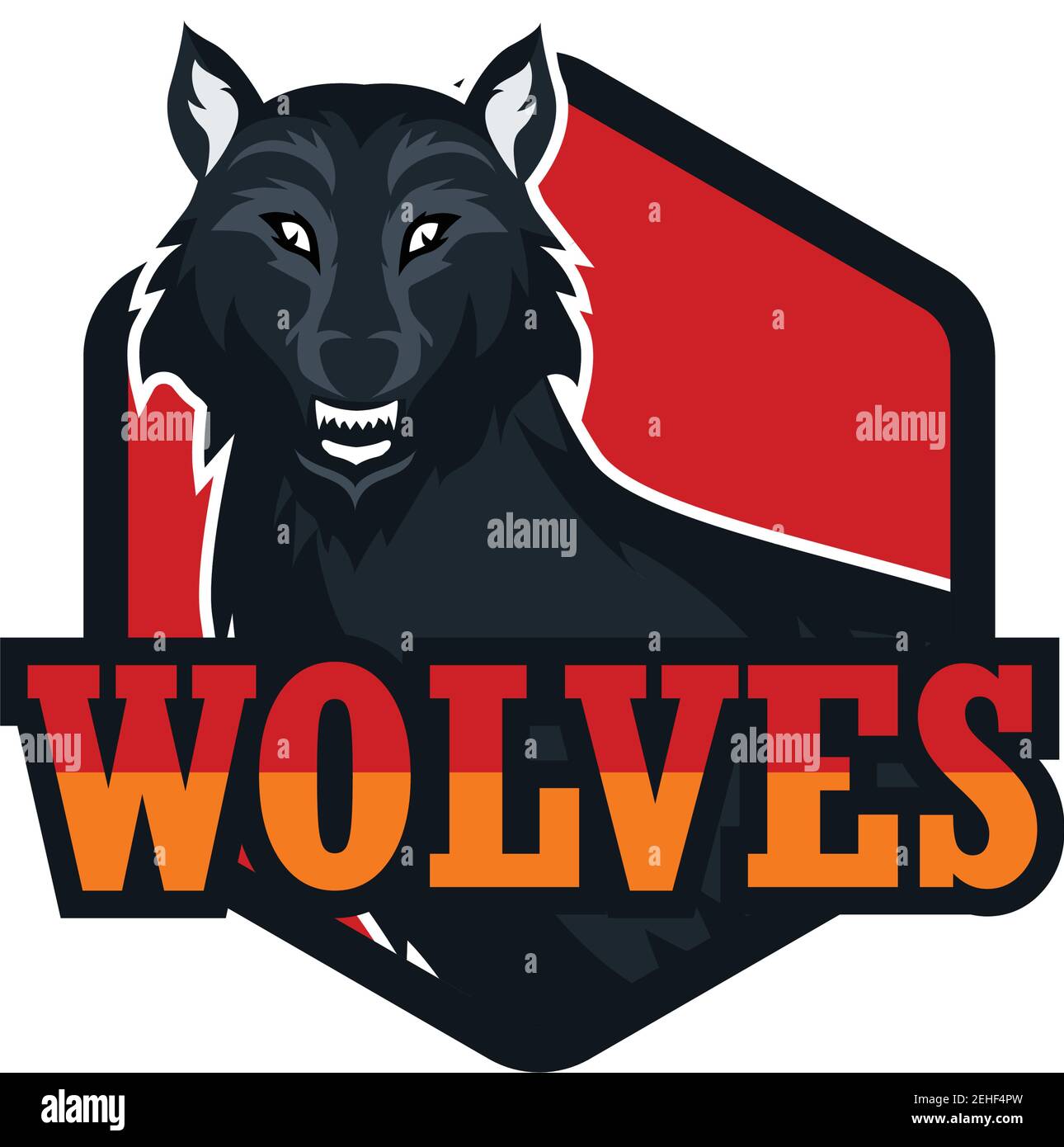 wolf logo isolated on white background. vector illustration Stock Vector