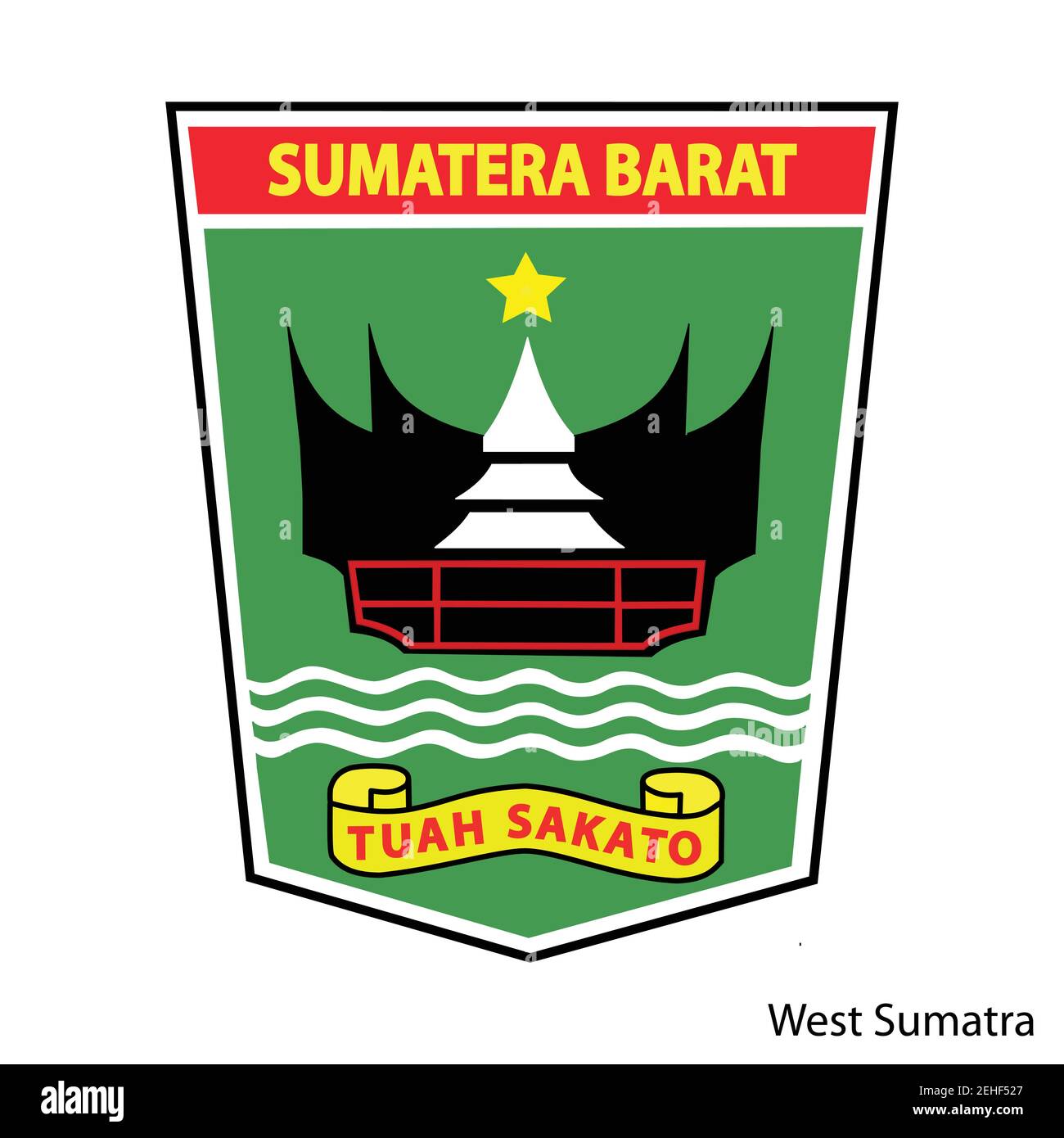 Coat of Arms of West Sumatra is a Indonesian region. Vector heraldic emblem Stock Vector