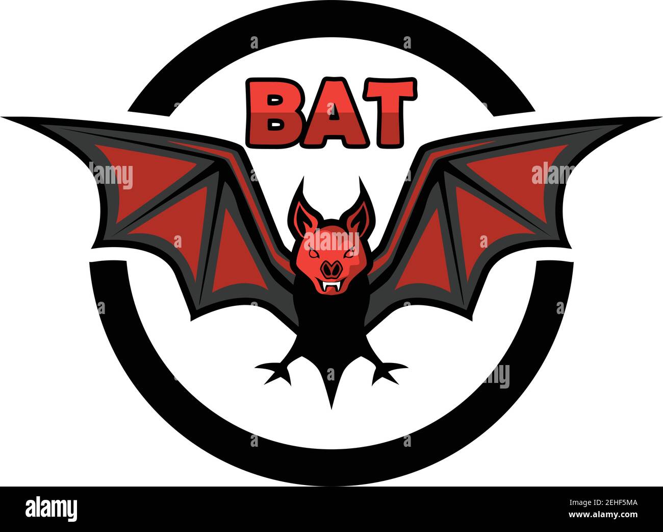 bat logo isolated on white background. vector illustration Stock Vector