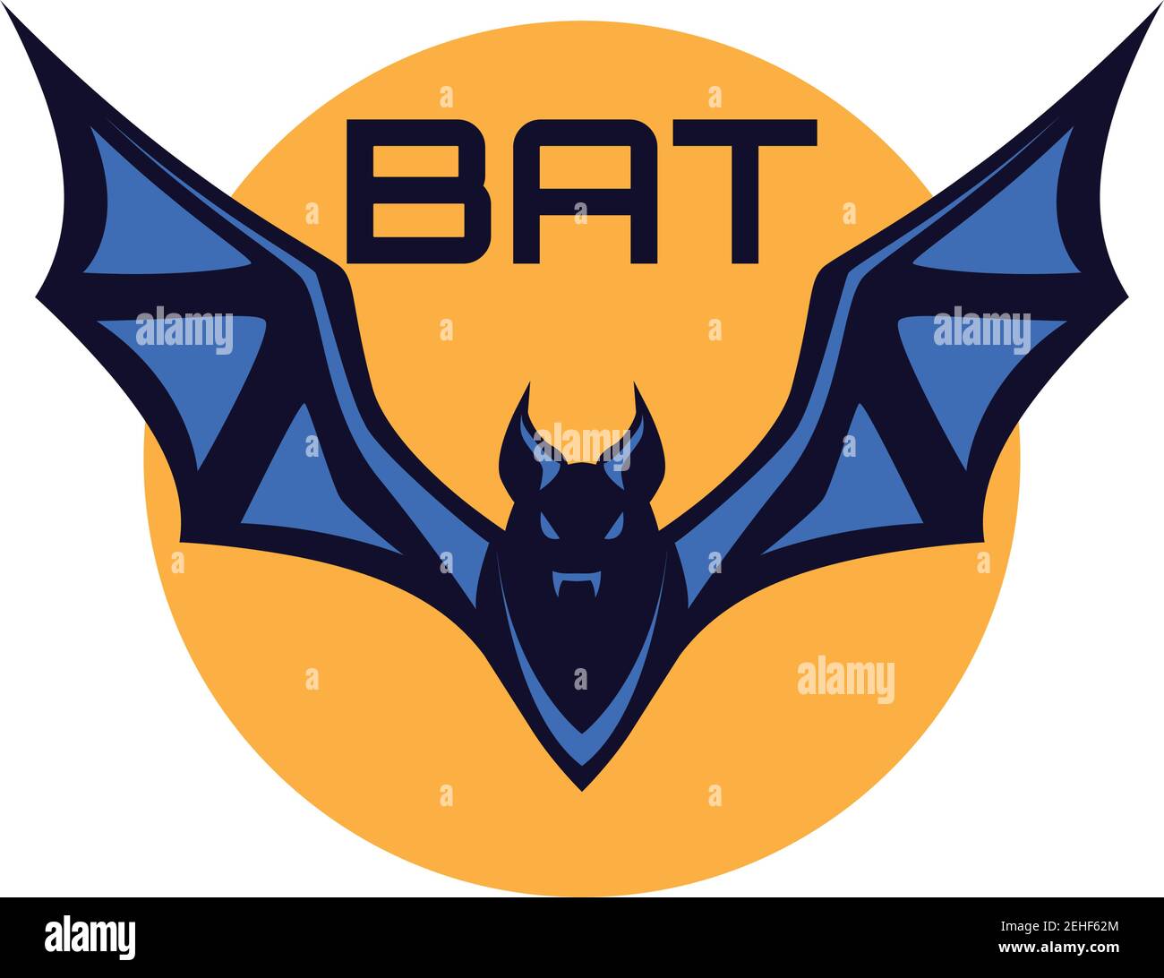 bat logo isolated on white background. vector illustration Stock Vector