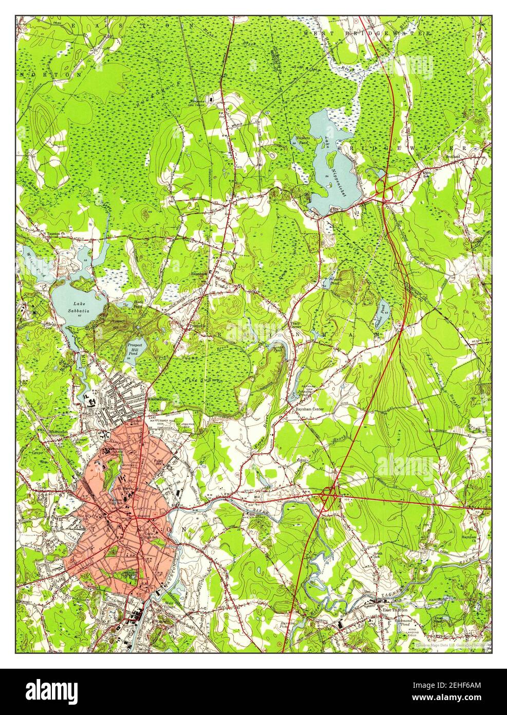 Taunton, Massachusetts, map 1949, 124000, United States of America by