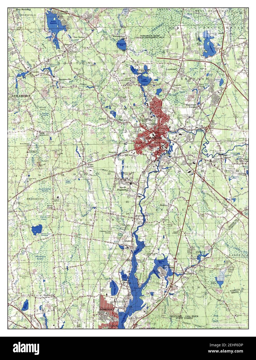 Taunton, Massachusetts, map 1979, 150000, United States of America by