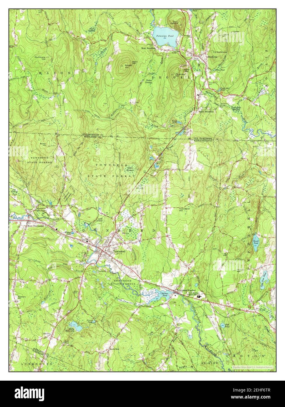 Townsend, Massachusetts, map 1965, 124000, United States of America by