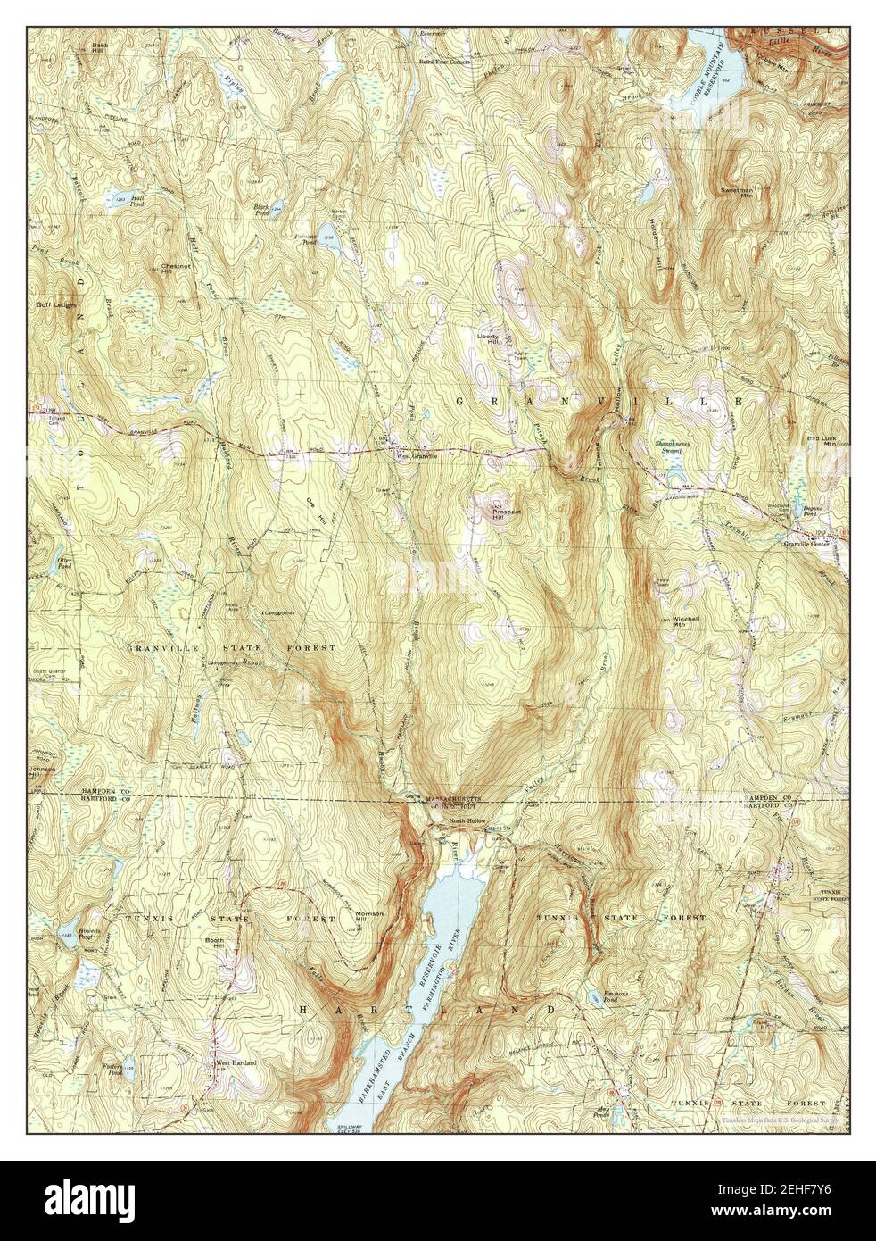 West Granville, Massachusetts, map 1971, 125000, United States of