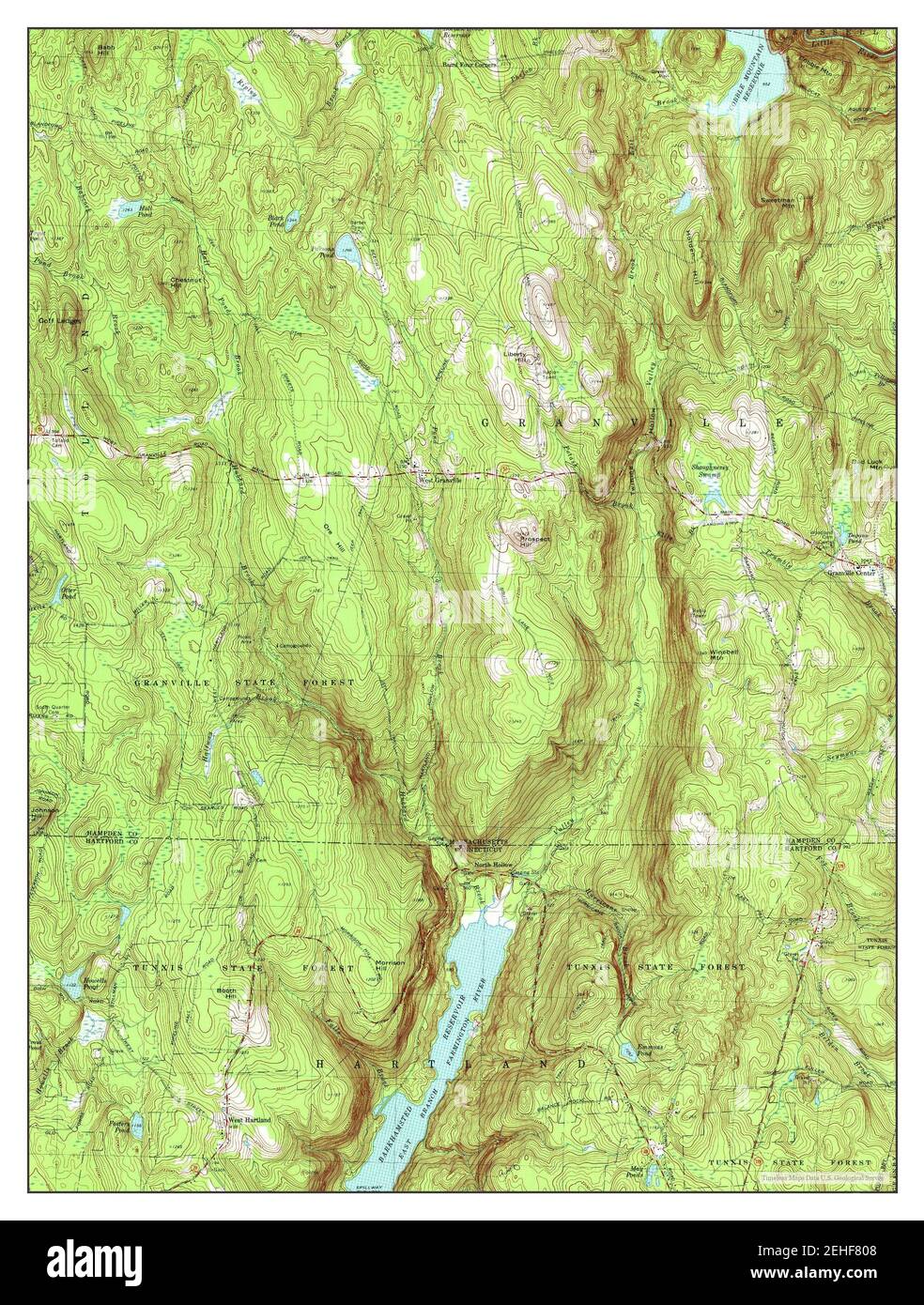 West Granville, Massachusetts, map 1971, 125000, United States of