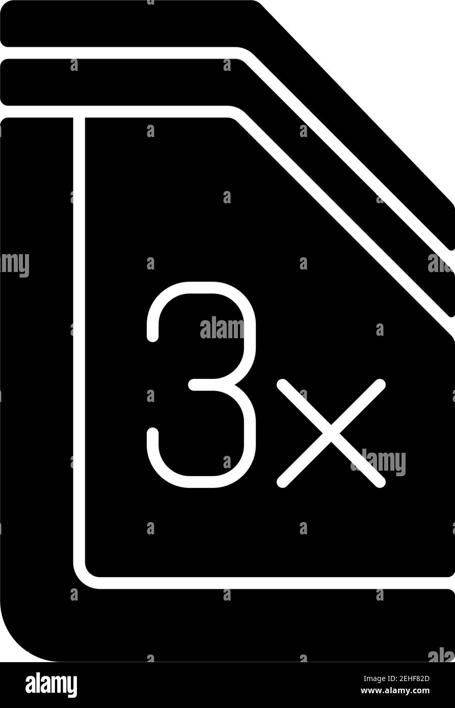 Insulated glass windows black glyph icon Stock Vector