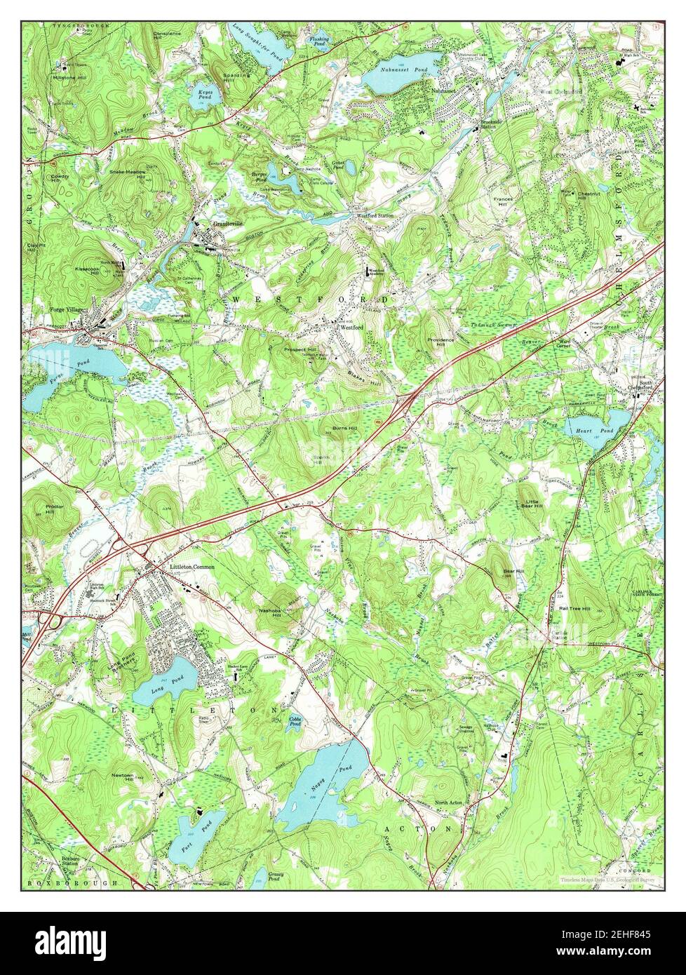 Westford, Massachusetts, map 1966, 124000, United States of America by