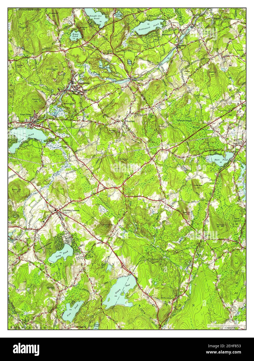 Westford, Massachusetts, map 1950, 124000, United States of America by