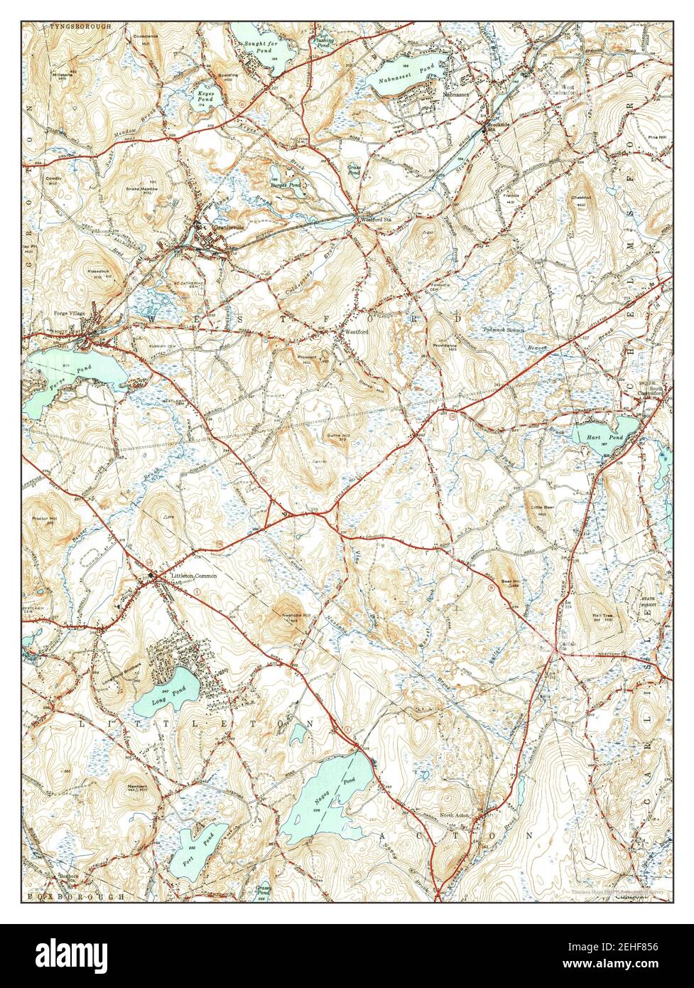 Westford, Massachusetts, map 1950, 131680, United States of America by