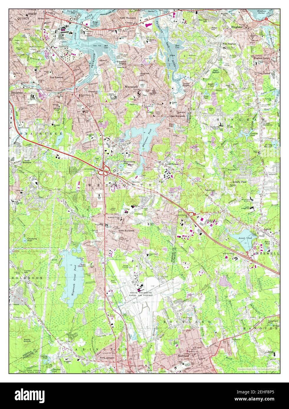 Weymouth, Massachusetts, map 1971, 125000, United States of America by