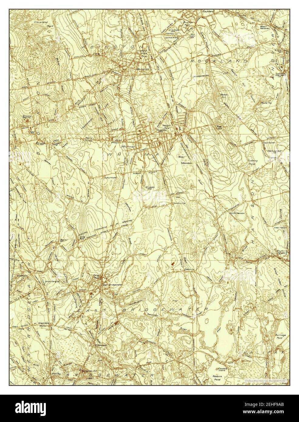 Whitman, Massachusetts, map 1936, 124000, United States of America by