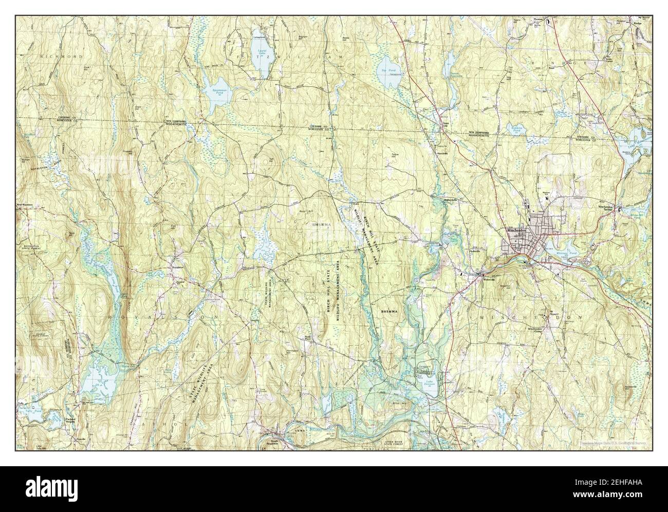 Winchendon, Massachusetts, map 1988, 125000, United States of America