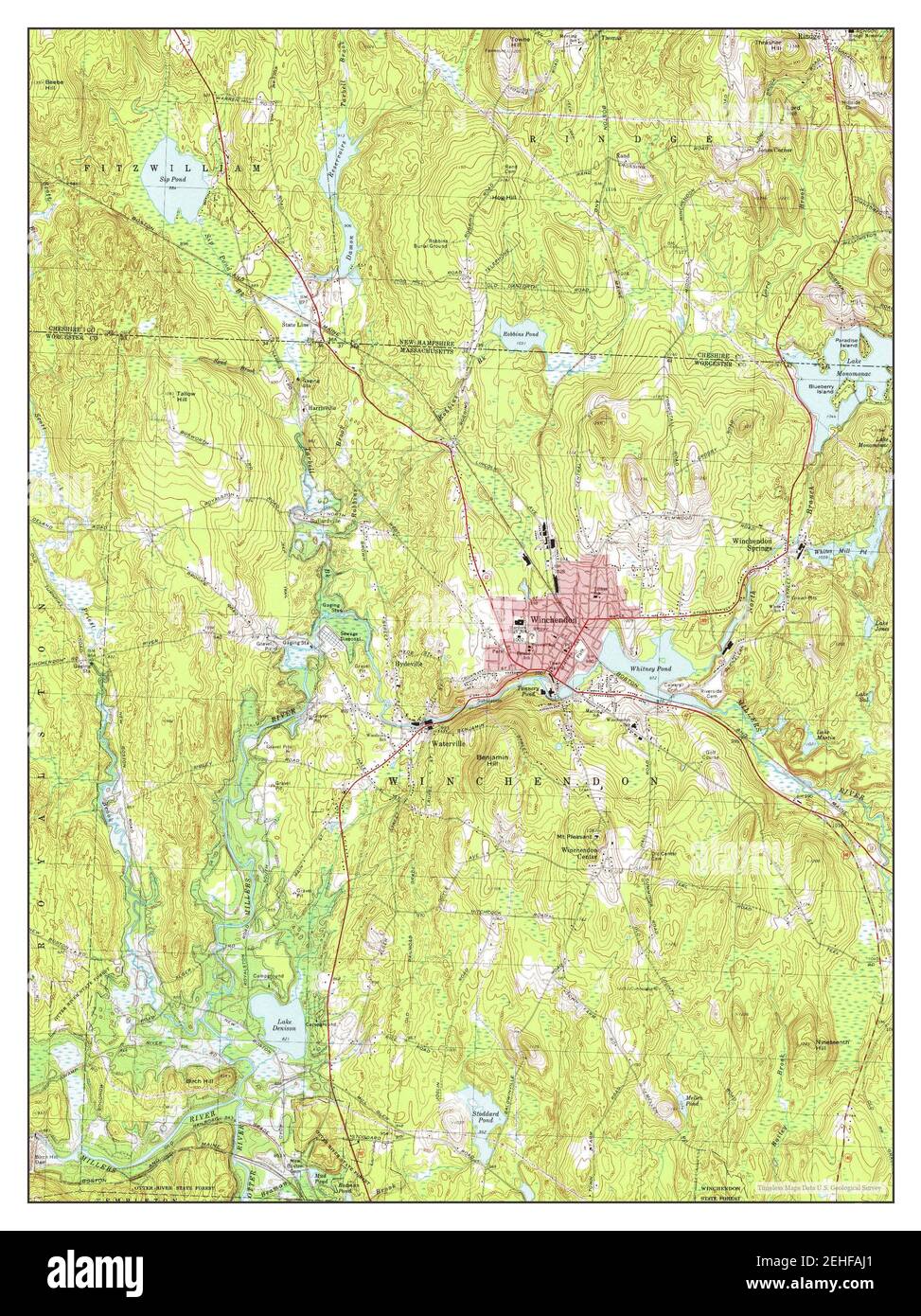 Winchendon, Massachusetts, map 1971, 125000, United States of America