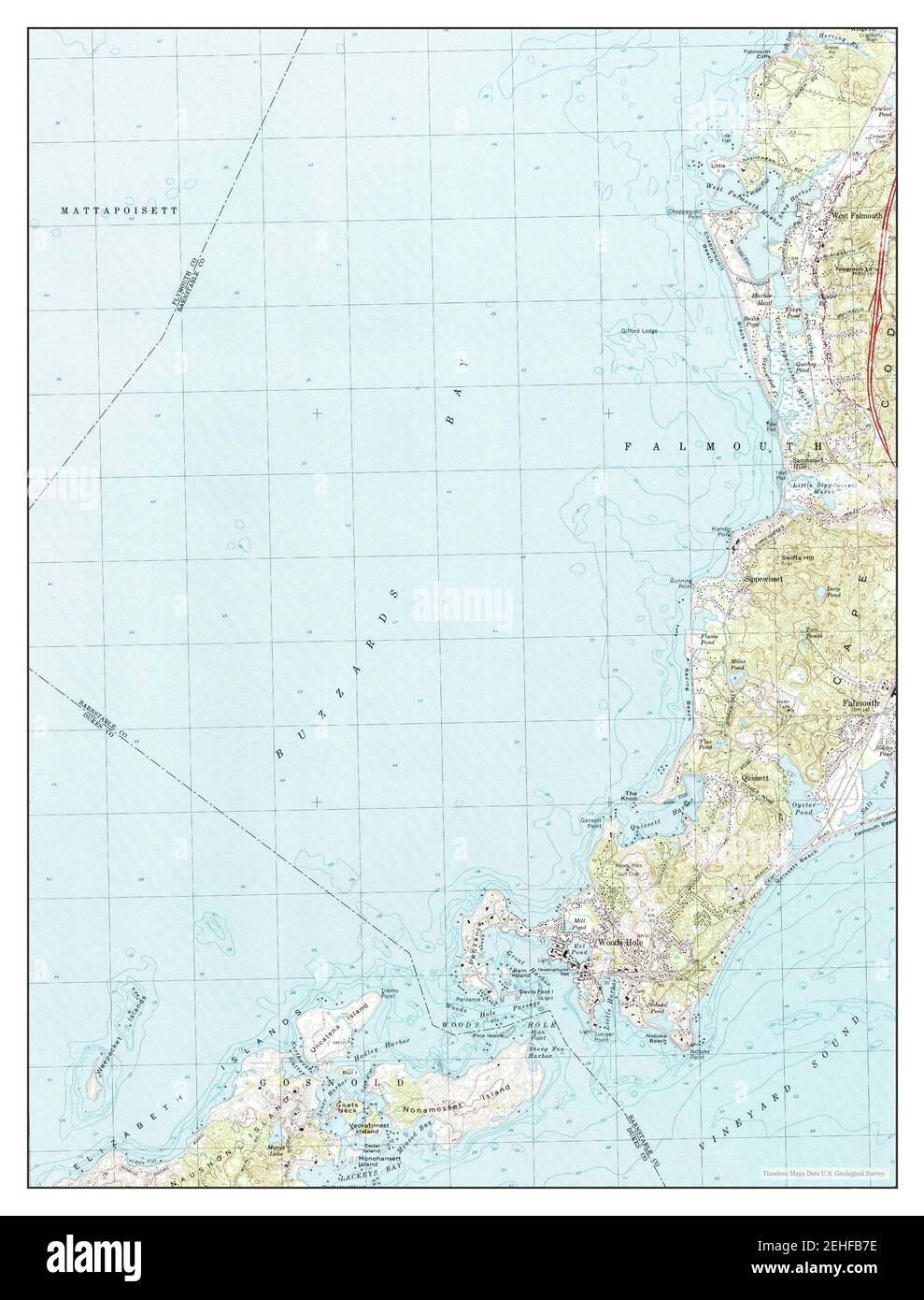 Woods Hole, Massachusetts, map 1967, 125000, United States of America