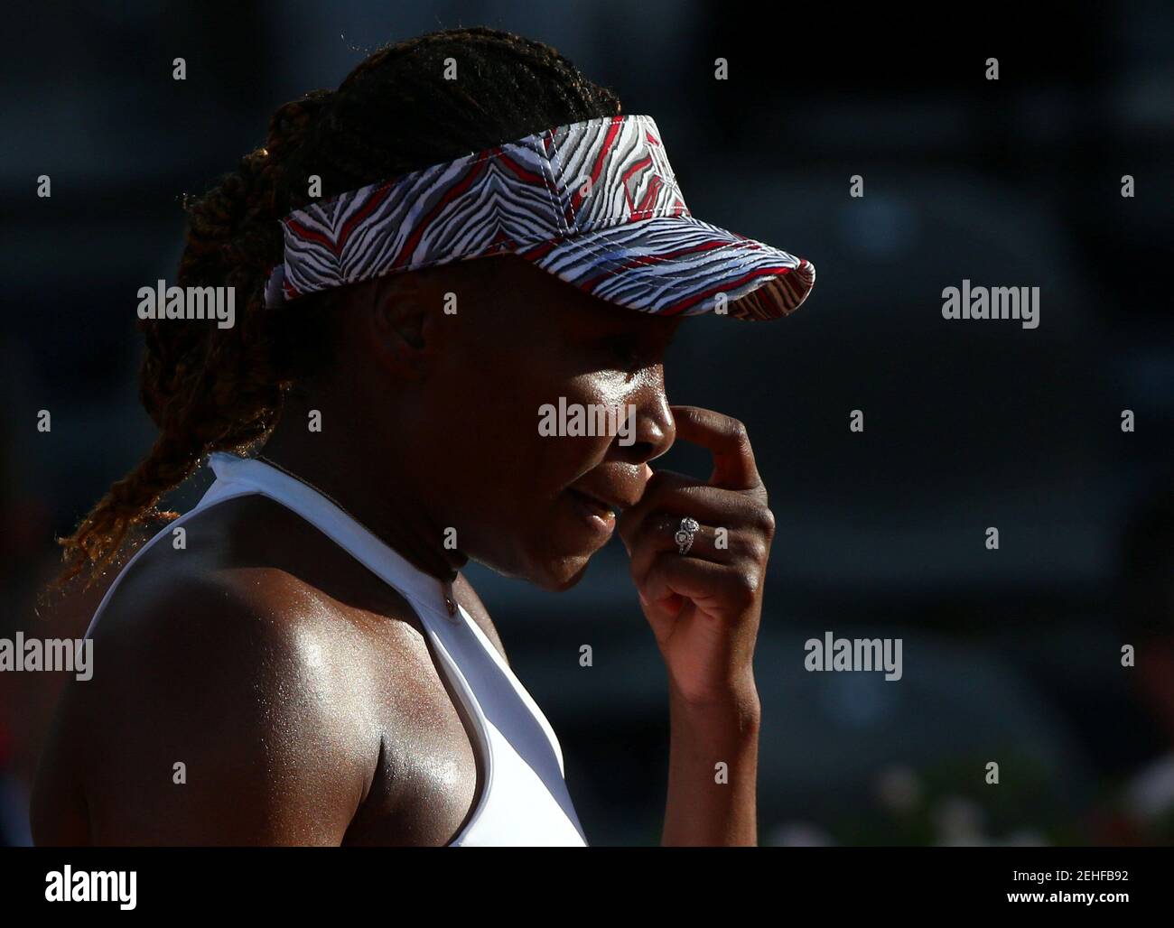 Tennis - WTA Premier 5 - Italian Open - Foro Italico, Rome, Italy - May 16, 2018   Venus Williams of the U.S. during her second round match against Russia's Elena Vesnina   REUTERS/Alessandro Bianchi Stock Photo