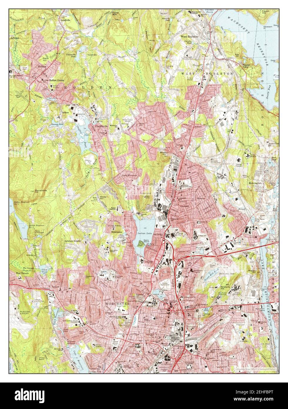 Worcester North, Massachusetts, map 1974, 1:25000, United States of ...