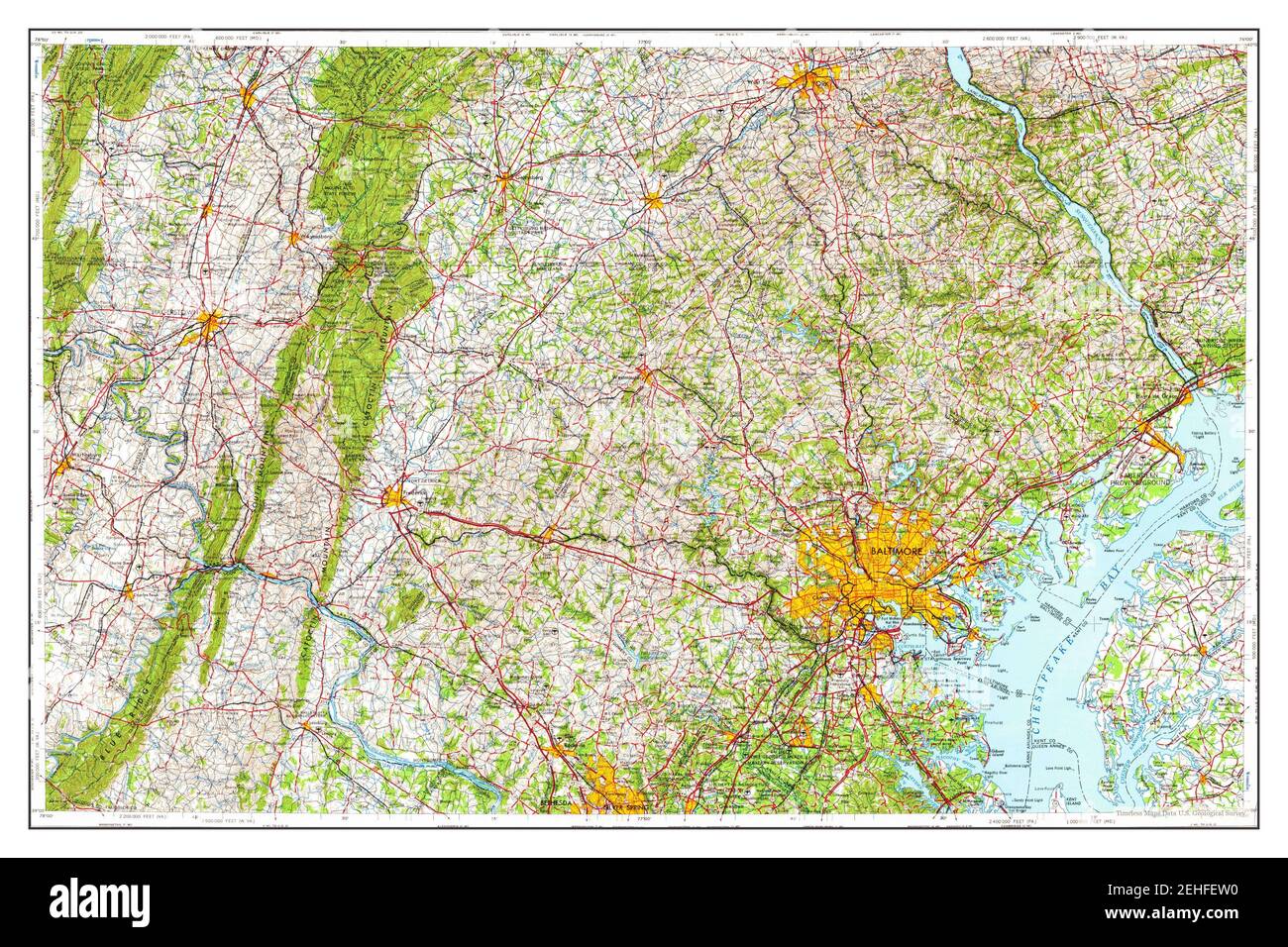 Baltimore Maryland map 1957 - Baltimore Maryland Map 1957 1250000 United States Of America By Timeless Maps Data Us Geological Survey 2EHFEW0