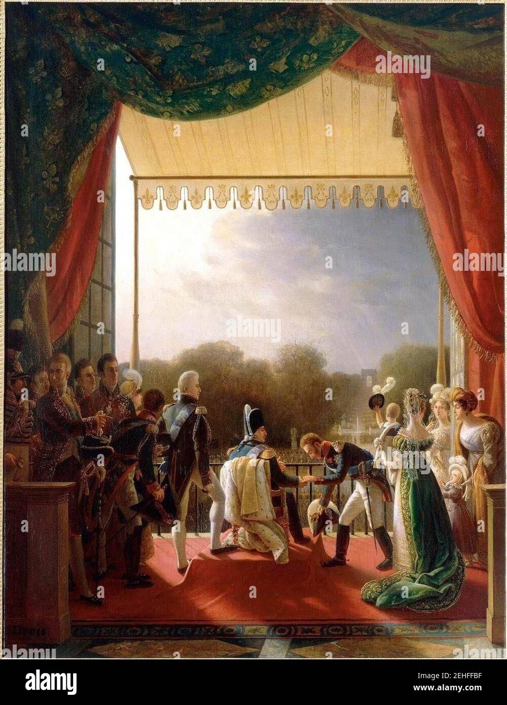 Painting, Louis XVIII and the French Royal Family, Louis Ducis Stock