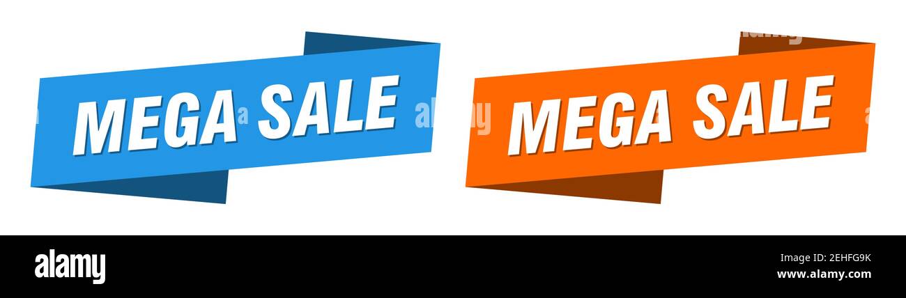 mega sale ribbon label sign set. mega sale banner Stock Vector Image ...
