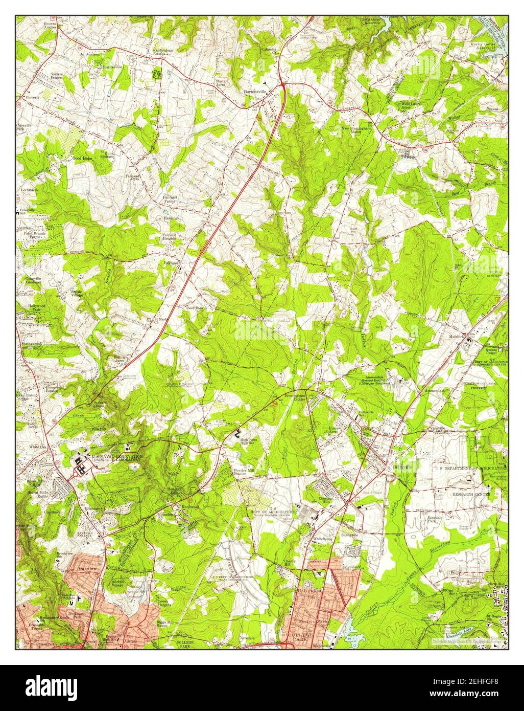 Beltsville, Maryland, map 1956, 124000, United States of America by Timeless Maps, data U.S